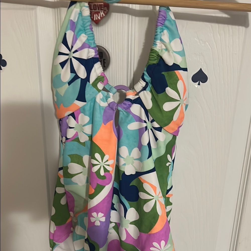 NOBO White and Green Floral One Piece Swimsuit